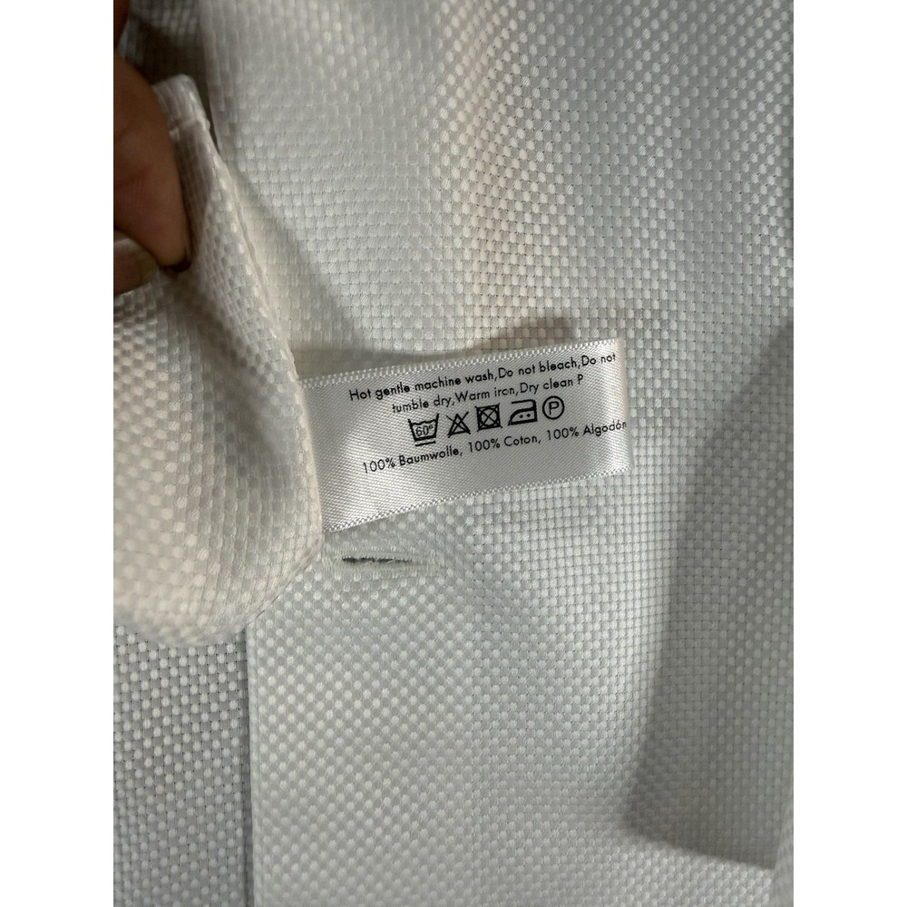 Eton Mens Slim Solid King Oxford Shirt White Sz 14.5 Long Sleeve Textured Button - Picture 6 of 10